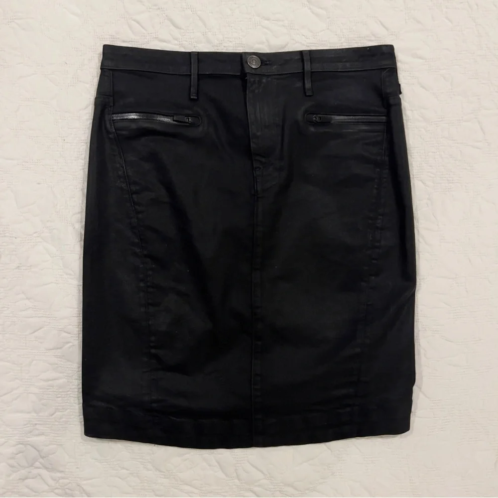 Earnest Sewn Charlotte Coated Waxed  Pencil Skirt